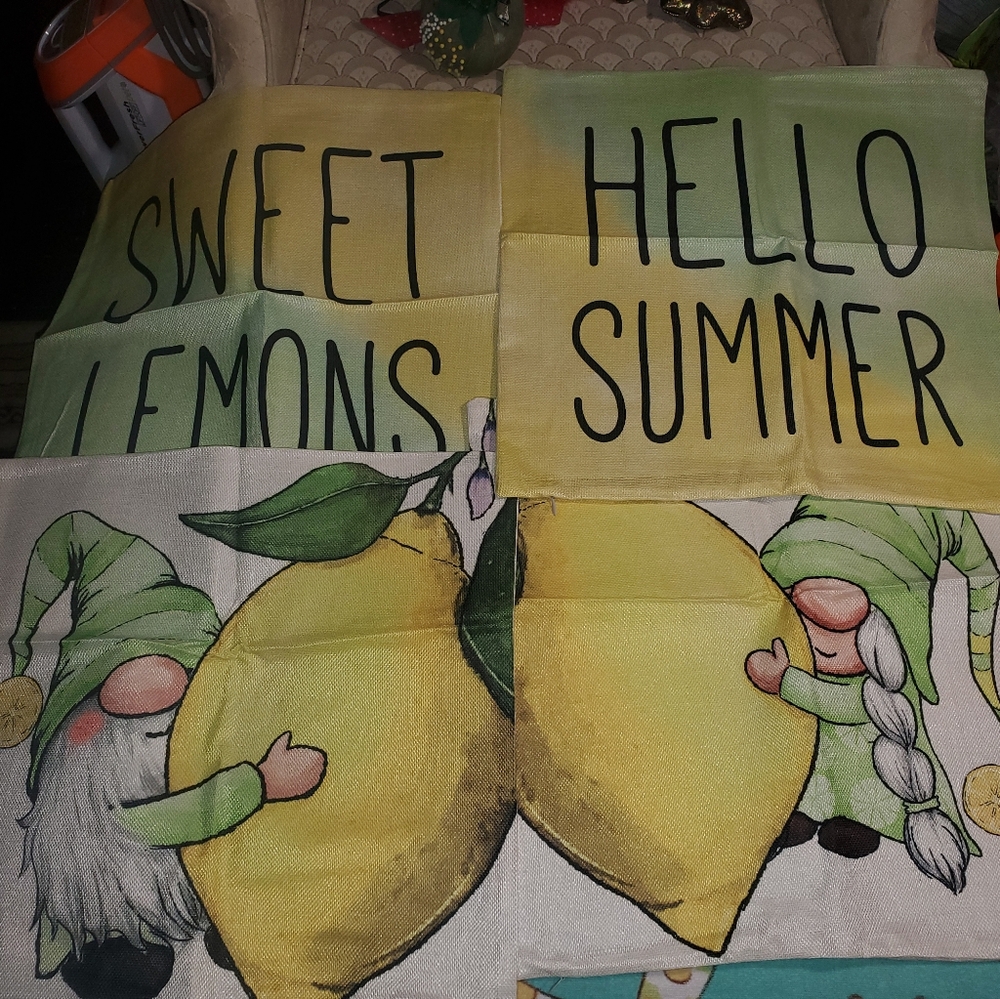 Out door pillowcase (gnome&Hello Summer)